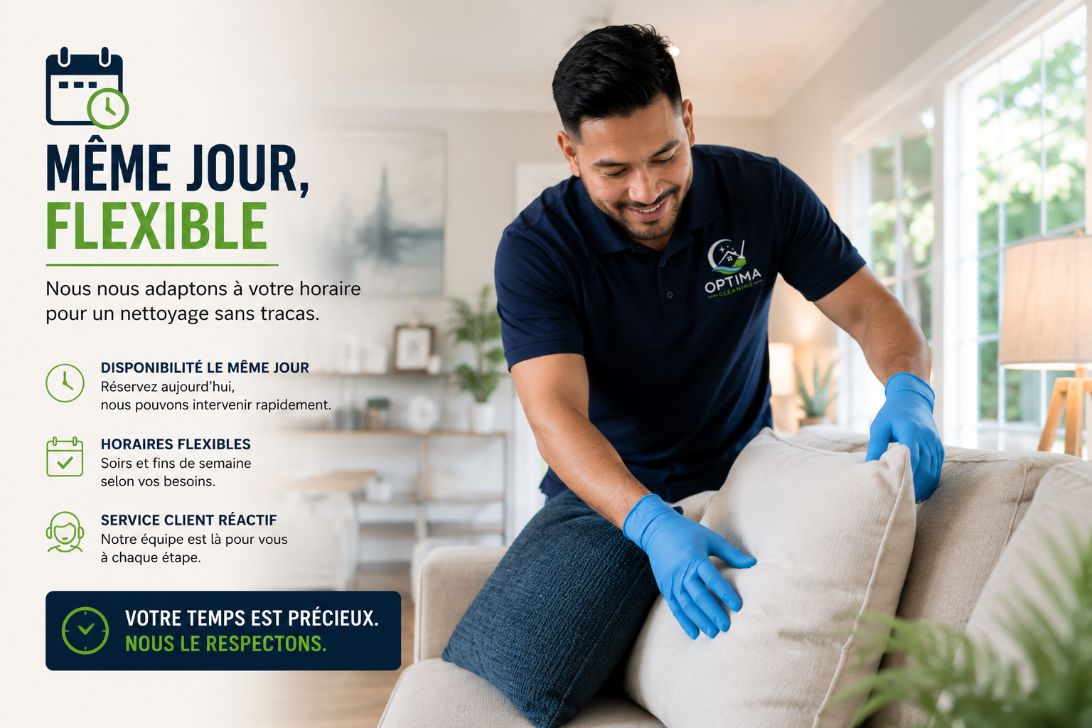 Optima same-day and flexible cleaning